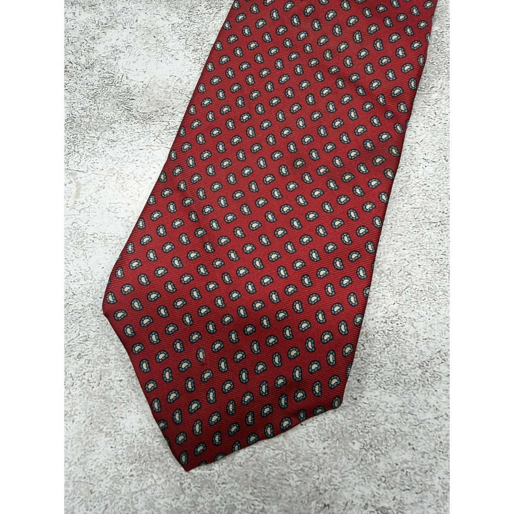 Yves Saint Laurent 100%‎ Silk Tie Mens One Size Red Paisley Designer Necktie